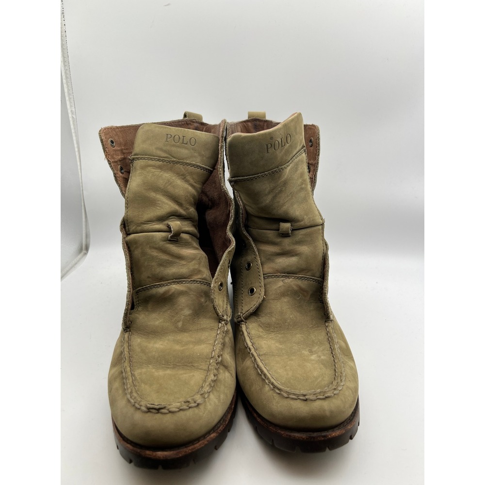 Polo Ralph Lauren Ranger Boots Mens 11.5 D Olive Green Leather Lug Sole 14557